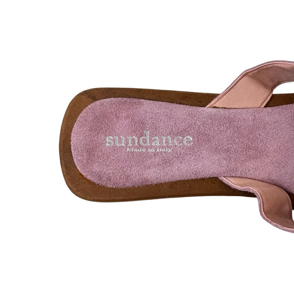 Sundance Pink Floral Suede Slide Sandals with Cream Accents - Picture 3 of 14